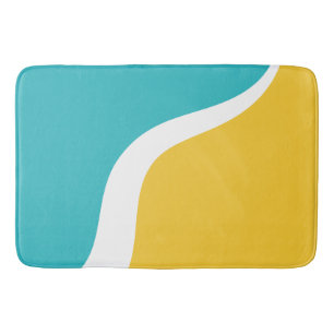 Simple Waves 3 - Turquoise en Geel Badmat