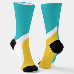 Simple Waves 3 - Turquoise en Geel Sokken