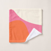 Simple Waves 4 in roze, Sinaasappel en crème Bad Handdoek (Wasdoekje)
