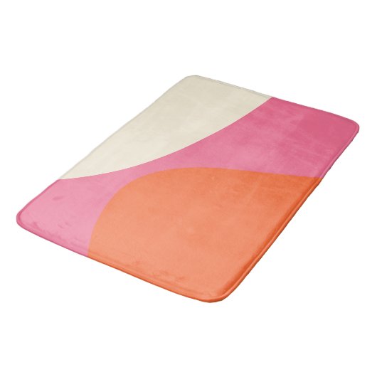 Simple Waves 4 in roze, Sinaasappel en crème Badmat (Gekanteld)