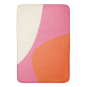 Simple Waves 4 in roze, Sinaasappel en crème Badmat (Voorkant Verticaal)