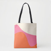 Simple Waves 4 in roze, Sinaasappel en crème Draagtas (Voorkant)