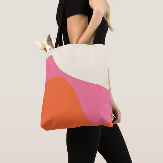 Simple Waves 4 in roze, Sinaasappel en crème Draagtas (Dichtbij)