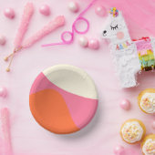 Simple Waves 4 in roze, Sinaasappel en crème Papieren Kommen (Feest)