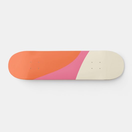 Simple Waves 4 in roze, Sinaasappel en crème Skateboard (Horizontaal)