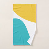 Simple Waves 4 - Turquoise en Geel Bad Handdoek (Handdoek)