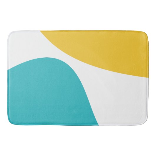 Simple Waves 4 - Turquoise en Geel Badmat (Voorkant)
