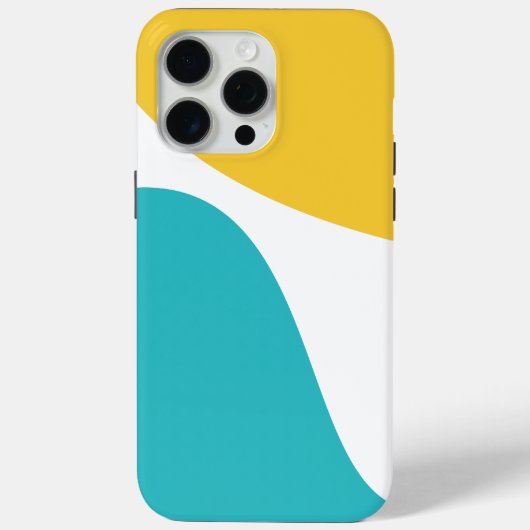 Simple Waves 4 - Turquoise en Geel Case-Mate iPhone Case (Achterkant)