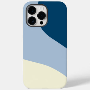 Simple Waves - Donkerblauw, Lichtblauw en Crème Case-Mate iPhone 14 Pro Max Hoesje