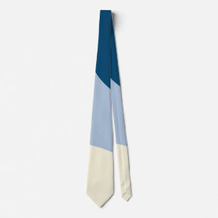 Simple Waves - Donkerblauw, Lichtblauw en Crème Stropdas