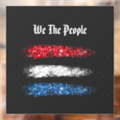 *~* Simple WE THE PEOPLE - American Flag Modern  Raamsticker (Vel 2)