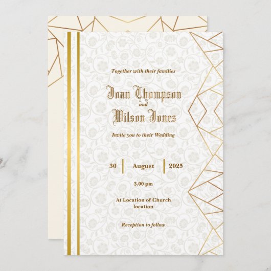 Simple Wedding Invitation (Devant / Derrière)