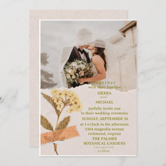 Simple wedding invitations that express  kaart (Voorkant / Achterkant)