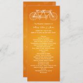 Simple Wedding Program Tandem Bike Sinaasappel Programma (Voorkant / Achterkant)