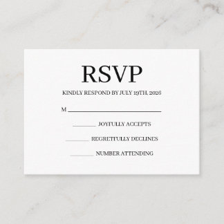 Simple Wedding RSVP Enclosure Card Informatiekaartje