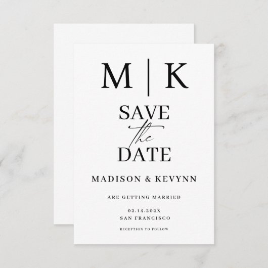 Simple Wedding Save The Date (Devant / Derrière)
