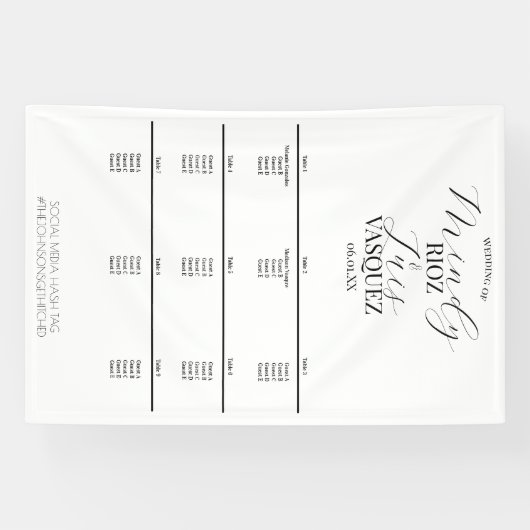 Simple Wedding Script Black Menu Spandoek (Horizontaal)