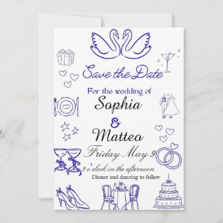 Simple wedding with graphics kaart