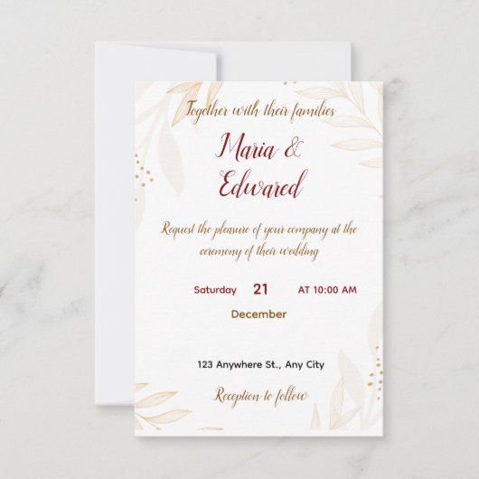 Simple Weeding Invitation Bedankkaart (Voorkant)