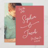 Simple Whimsical Hand Drawn Save the Date Photo (Voorkant / Achterkant)