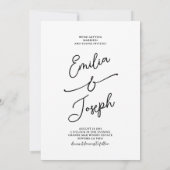 Simple Whimsical Handwritten Wedding Photo Kaart (Achterkant)