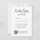 Simple Whimsical Handwritten Wedding RSVP Reply Kaartje (Voorkant)