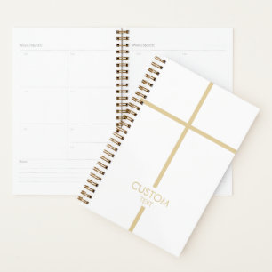 Simple White and Gold Cross Religieux