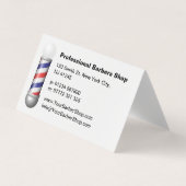 Simple White Barbers Pole Barbershop Business Card Visitekaartjes (Voorkant)