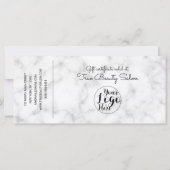 Simple White Black Marble Check Cadeaubon (Achterkant)