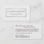 Simple White & Brown, Silver Foil Effect Visitekaartje (Voorkant / Achterkant)