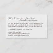 Simple White & Brown, Silver Foil Effect Visitekaartje (Achterkant)