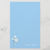 Simple White Daisies Mason Jar Hearts Bouquet Briefpapier (Voorkant)