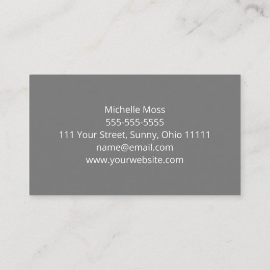 Simple White Daisy Botanical Grey Carte de visite (Dos)