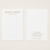 Simple White Earring Display Card (Devant & derrière)