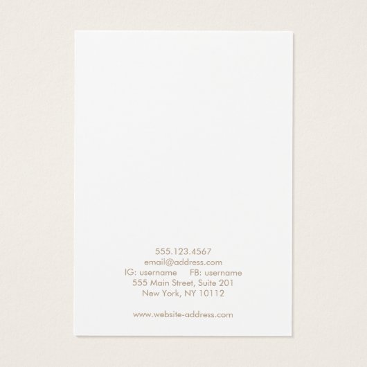 Simple White Earring Display Card (Dos)