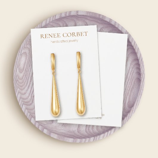 Simple White Earring Display Kaart