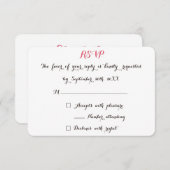 Simple White Elegant Typography Wedding Reply RSVP Kaartje (Voorkant / Achterkant)