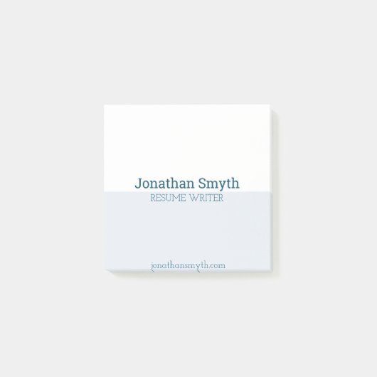 Simple White en Blue Company Post-Kaarten Post-it® Notes (Voorkant)