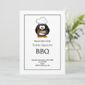 Simple White Funny BBQ Party Invitation (Debout devant)