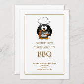 Simple White Funny BBQ Party Invitation (Devant / Derrière)