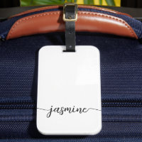 Simple White Girly Monogram Name Script