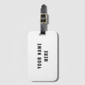Simple White Out Modern Minimalist Simple Bagagelabel (Voorkant (verticaal))