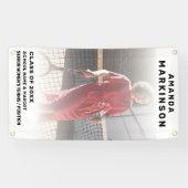 Simple White Senior Tennis Player Bannière extérie (Horizontal)