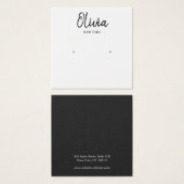 Simple White Square Stud Earring Display Kaart (Voorkant /achterkant)