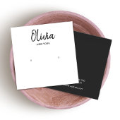 Simple White Square Stud Earring Display Kaart