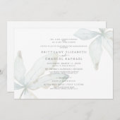Simple White Tropical Foliage IIWedding Invitation (Devant / Derrière)