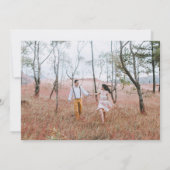 Simple White Typography Overlay Four Photo Wedding Save The Date (Achterkant)