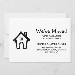Simple White "We hebben verhuisd" Kaart met Little