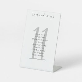 Simple White Wedding Table Number 11 Reclamebord Met Voetstuk