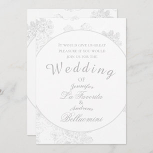 Simple White Winter Floral Wedding Invitation